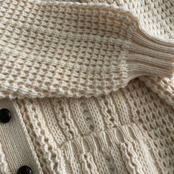 Bonner of Ireland handloomed wool shawl collar sweater UNISEX vintage vtg - Picture 5 of 5